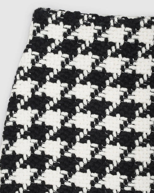 ADA SKIRT / BLACK AND WHITE HOUNDSTOOTH