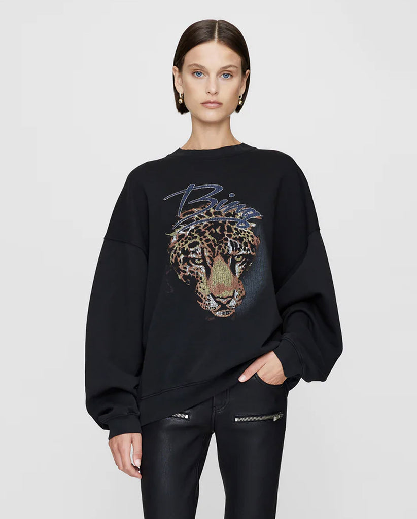 HARVEY CREW LEOPARD VINTAGE BLACK FABRIC