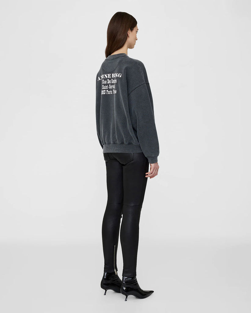 Designer Anine Bing Jaci Sweatshirt With Classic Letter Embroidery