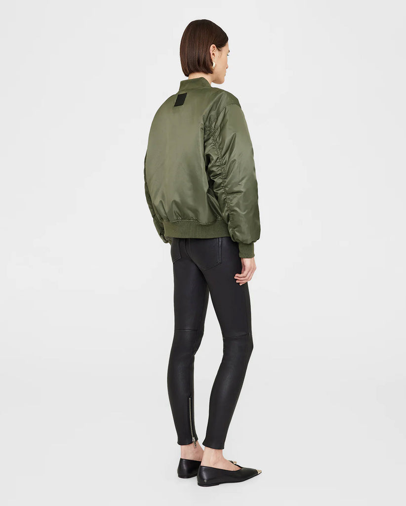 LEON BOMBER ARMY GREEN – FABRIC - Main Image