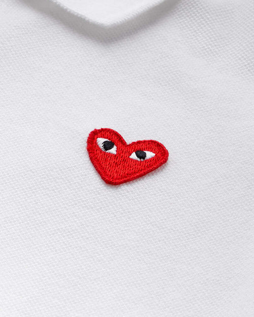 KIDS T505 RED HEART  POLO SHIRT / WHITE
