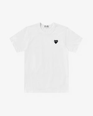 T064 UNISEX BLACK HEART T-SHIRT / WHITE