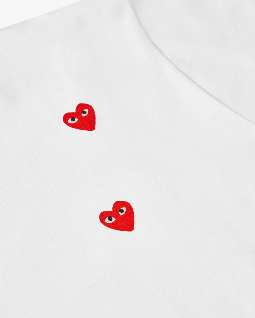T338 UNISEX SMALL MULTI HEART T-SHIRT / WHITE – THIS IS FABRIC