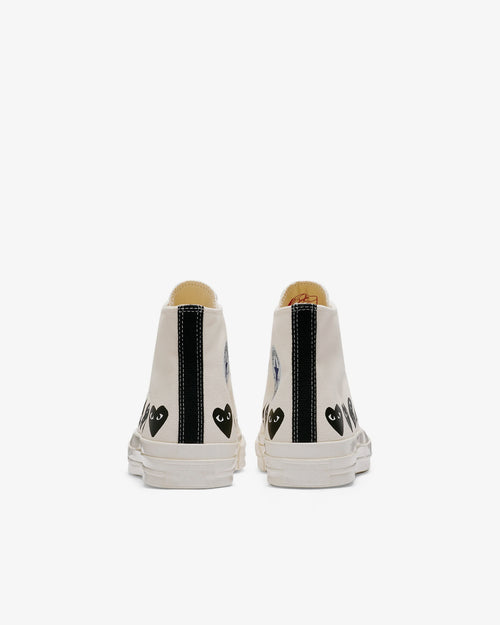 CHUCK TAYLOR HIGH BLACK MULTI HEART / BEIGE
