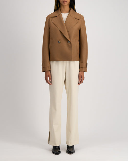 CROPPED PEACOAT / TOFFEE