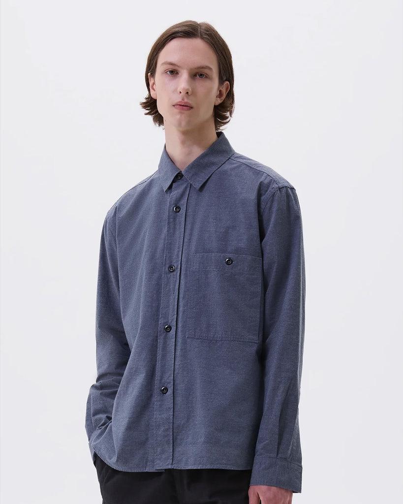 Shop MHL BY MARGARET HOWELL MHL OVERALL SHIRT / UNIFORM BLUE from