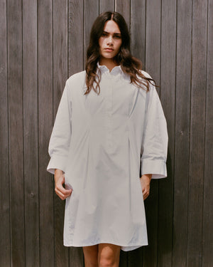 PULLOVER SHIRT DRESS / WHITE