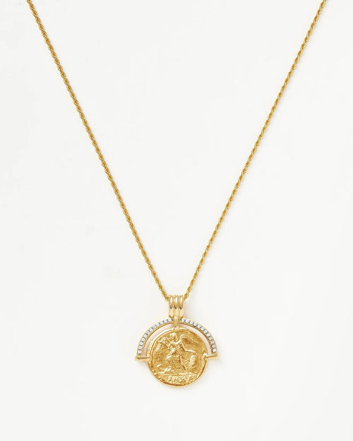 LUCY WILLIAMS FORTUNA ARC COIN PENDANT NECKLACE / GOLD