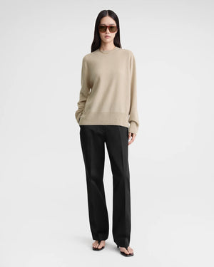 CREW-NECK CASHMERE KNIT / FAWN