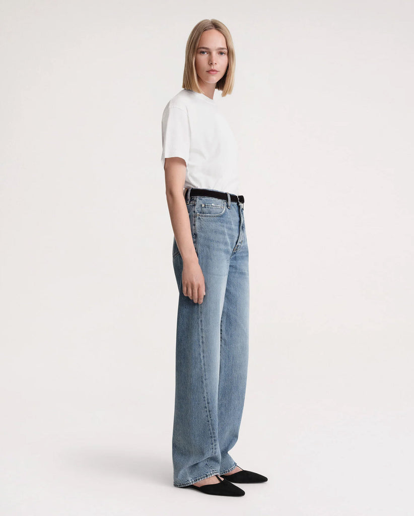 Wide tapered leg denim dark blue – TOTEME