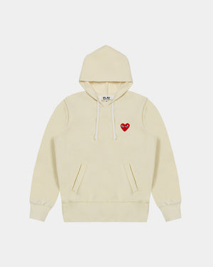 T173 RED HEART HOODIE / IVORY