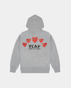 T249 HEARTS ON BACK HOODIE / GREY