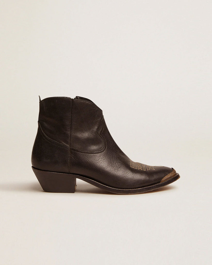 YOUNG LEATHER UPPER BOOT / BLACK FABRIC
