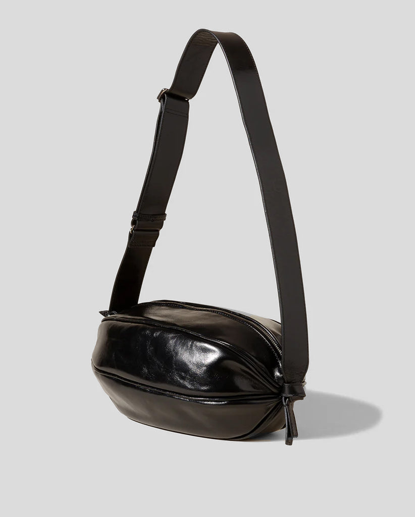 Hereu Calella Distressed Leather Tote Bag in Black