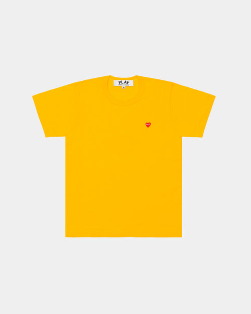 T313 SMALL RED HEART T-SHIRT / YELLOW