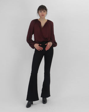 WANDA L/S PLEATED TOP / MULBERRY