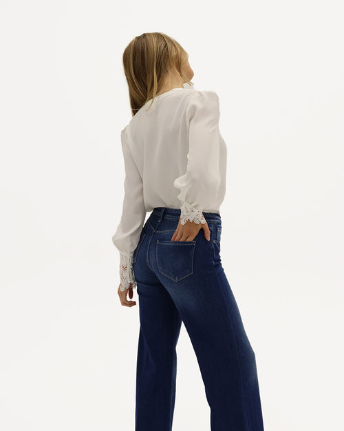 AVA LACE CUFF BLOUSE / IVORY