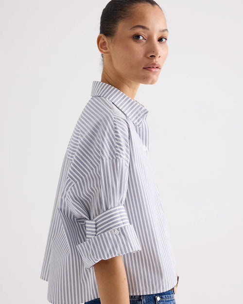 NEXT EX SHIRT / WHITE / NAVY