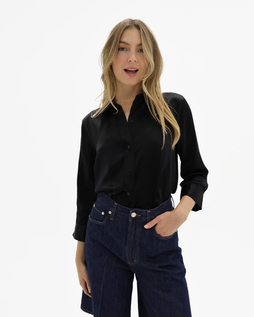 DANI SILK BLOUSE / BLACK