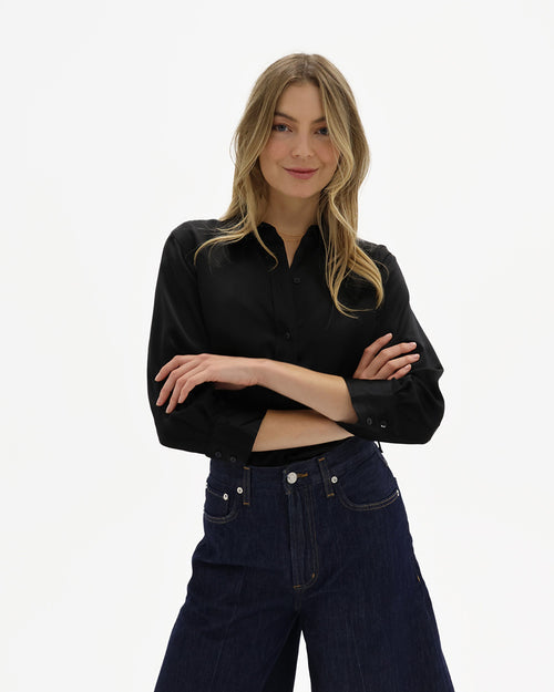 DANI SILK BLOUSE / BLACK