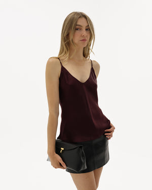 LEXI SILK CAMISOLE / DEEP SANGRIA