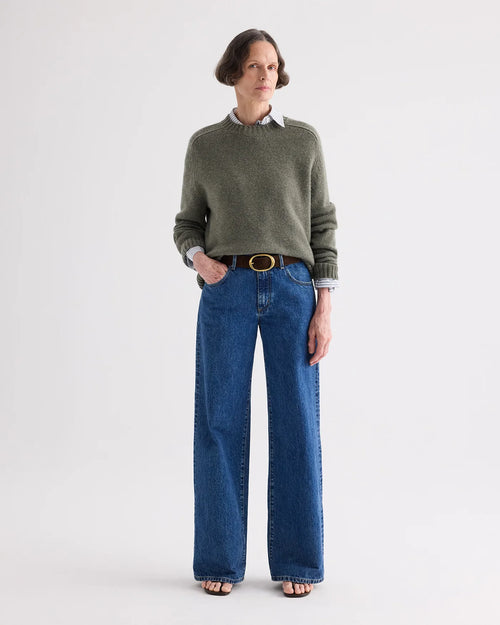 NEW JILL CREWNECK SWEATER / MOSS