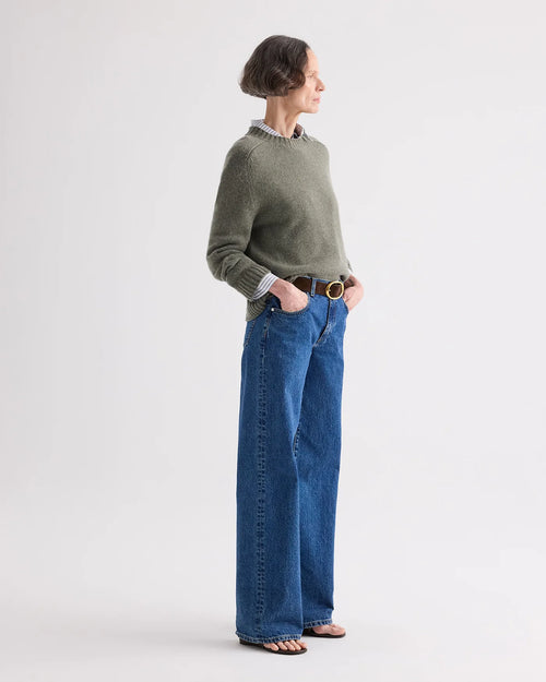 NEW JILL CREWNECK SWEATER / MOSS