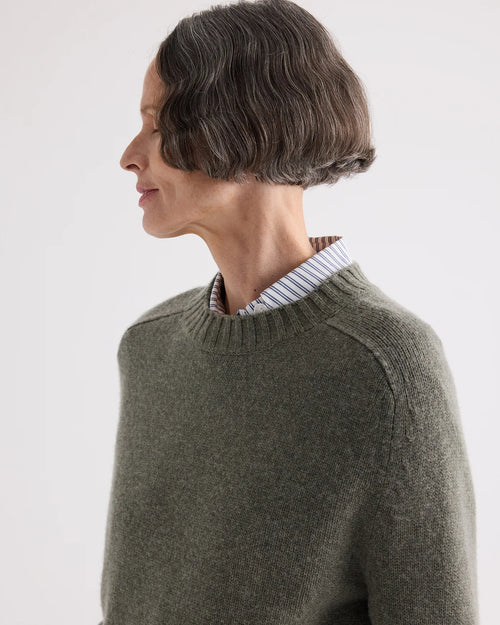NEW JILL CREWNECK SWEATER / MOSS