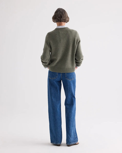 NEW JILL CREWNECK SWEATER / MOSS