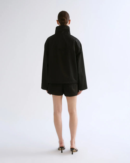 LYDIA NYLON POPOVER ANNORAK / BLACK
