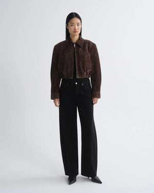 NAHLA CROPPED SUEDE JACKET / ROOT