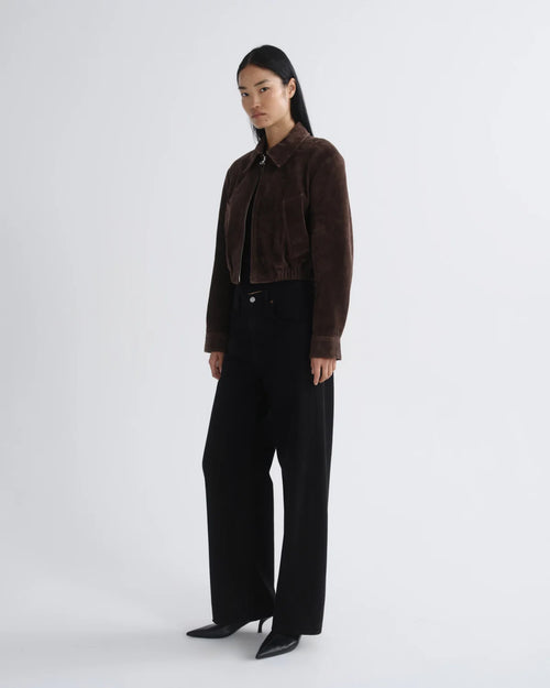 NAHLA CROPPED SUEDE JACKET / ROOT