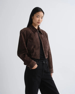 NAHLA CROPPED SUEDE JACKET / ROOT