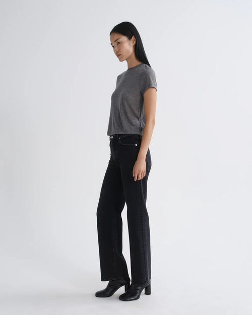 ADINE SHRUNKEN TEE (TENCEL JERSEY) / HEATHER GREY