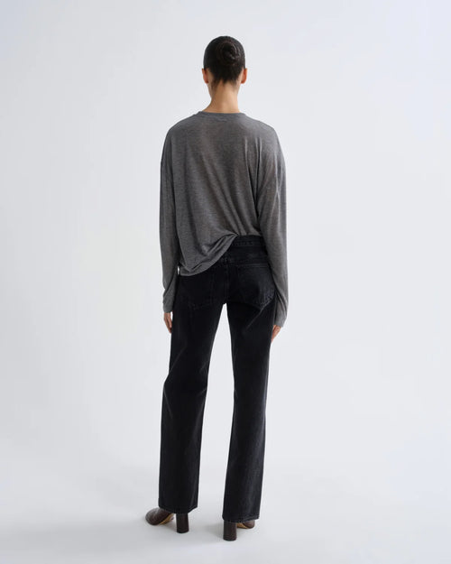 SASHA LONGSLEEVE BOYFRIEND TEE / GREY HEATHER