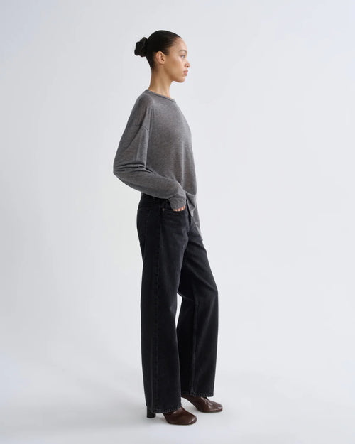 SASHA LONGSLEEVE BOYFRIEND TEE / GREY HEATHER
