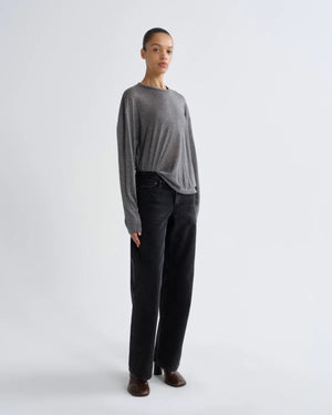 SASHA LONGSLEEVE BOYFRIEND TEE / GREY HEATHER