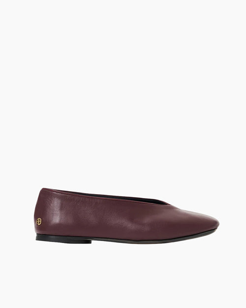 ANA FLATS SMOOTH LEATHER / FIG