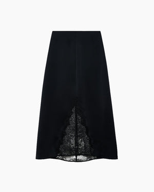 MALOU SKIRT / BLACK AND BLACK LACE