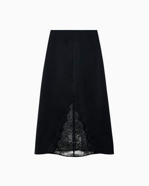 MALOU SKIRT / BLACK AND BLACK LACE