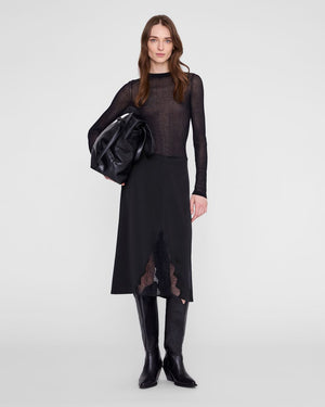 MALOU SKIRT / BLACK AND BLACK LACE