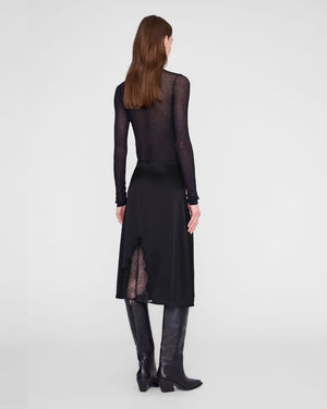 MALOU SKIRT / BLACK AND BLACK LACE