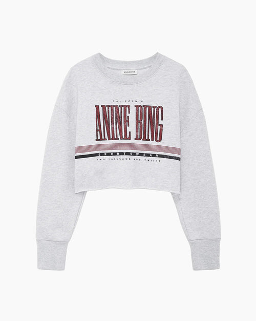SPORTY CROPPED SWEATSHIRT / HEATHER GREY