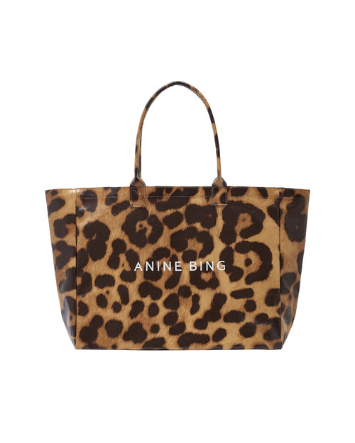 LEO COATED CANVAS TOTE / LEOPARD