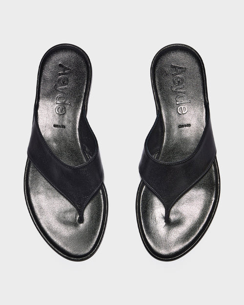 AMAYA LEATHER SANDALS / BLACK