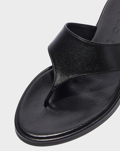 AMAYA LEATHER SANDALS / BLACK