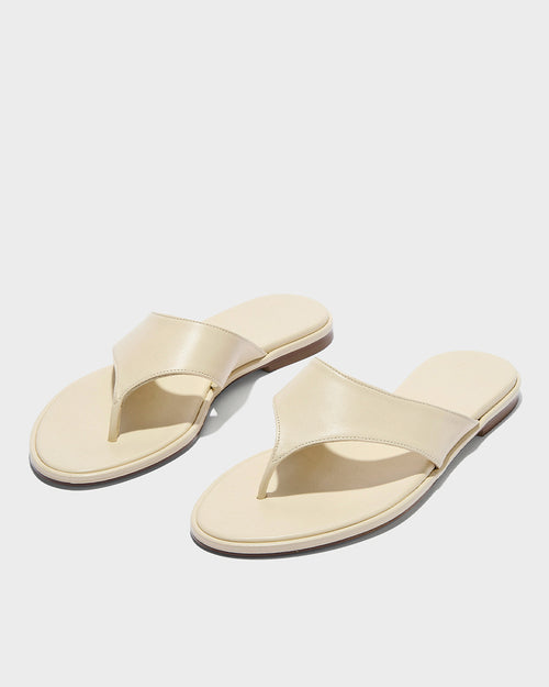 AMAYA LEATHER SANDALS / CREAMY