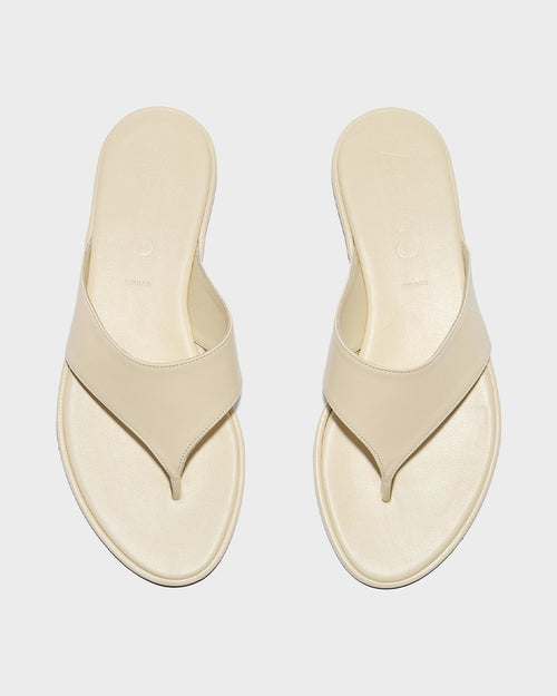 AMAYA LEATHER SANDALS / CREAMY