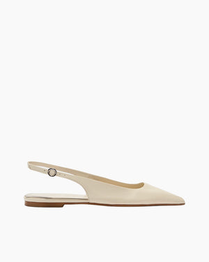 ANNORA LEATHER SLINGBACK SANDALS / CREAMY