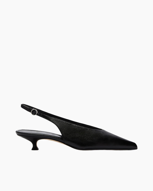 CAMILA LEATHER SLINGBACK PUMPS / BLACK